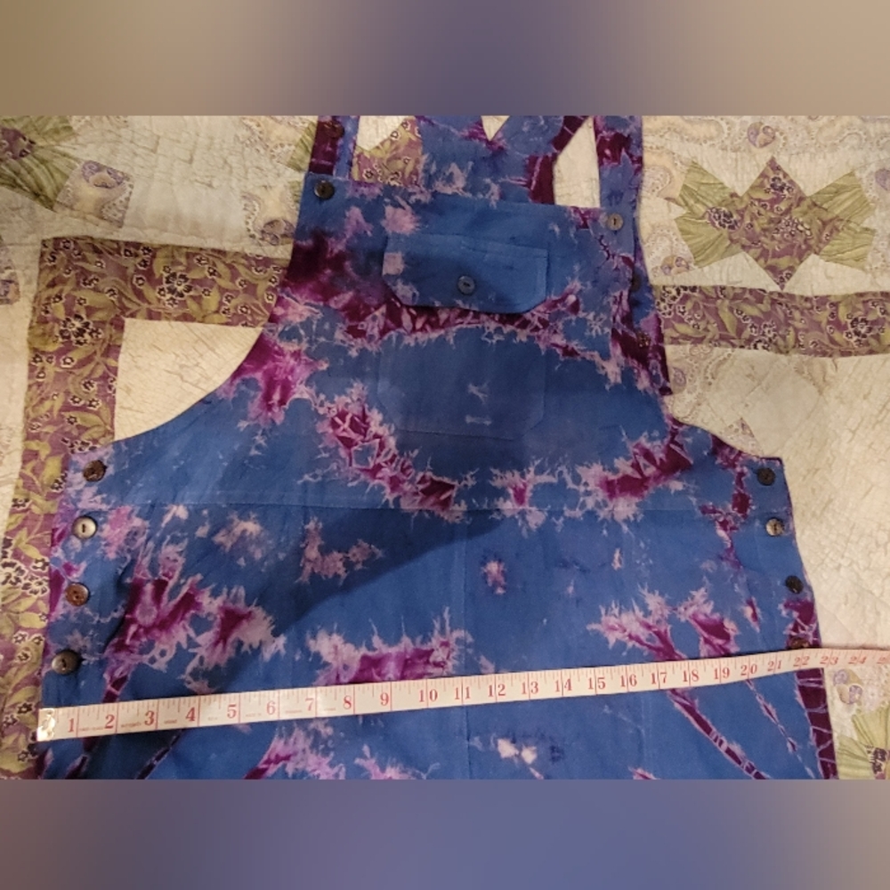 KARMA NEPAL CRAFTS L/XL Handmade craftsmanship and comfort.  Tie Dye Jumpsuit. - Picture 8 of 11